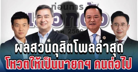 มาแล้ว! ผลสวนดุสิตโพลล่าสุด ประชาชนโหวตให้เป็นนายกฯ คนต่อไป