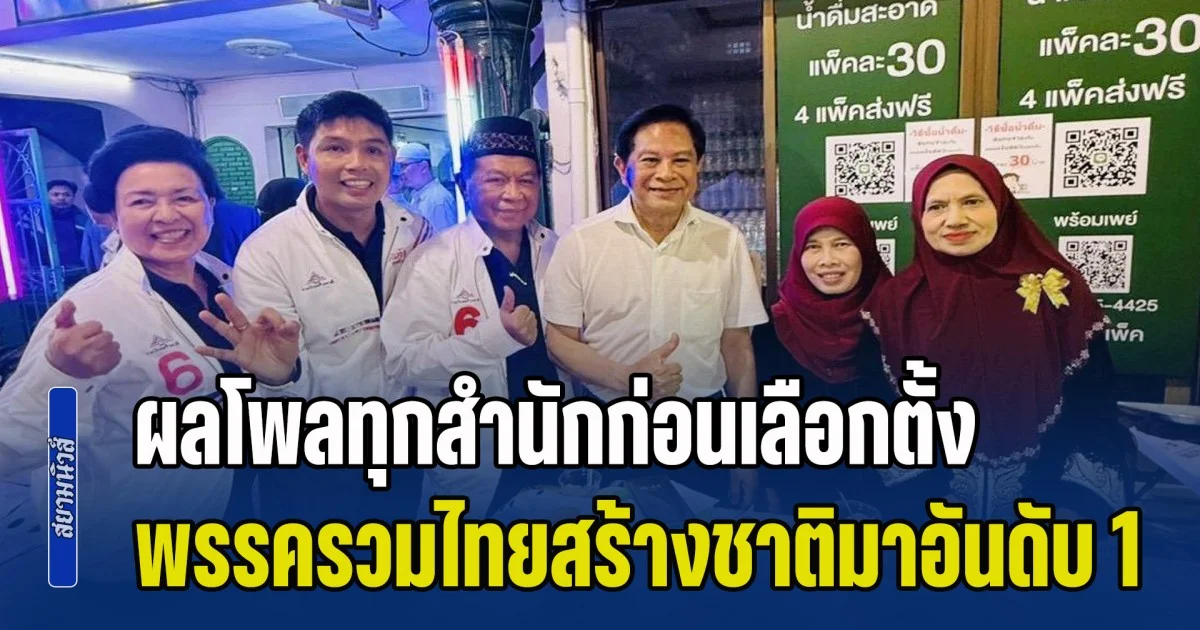 ผลโพลทุกสำนักก่อนเลือกตั้ง เขต 6 พญาไท ดินแดง พรรครวมไทยสร้างชาติมาอันดับ 1