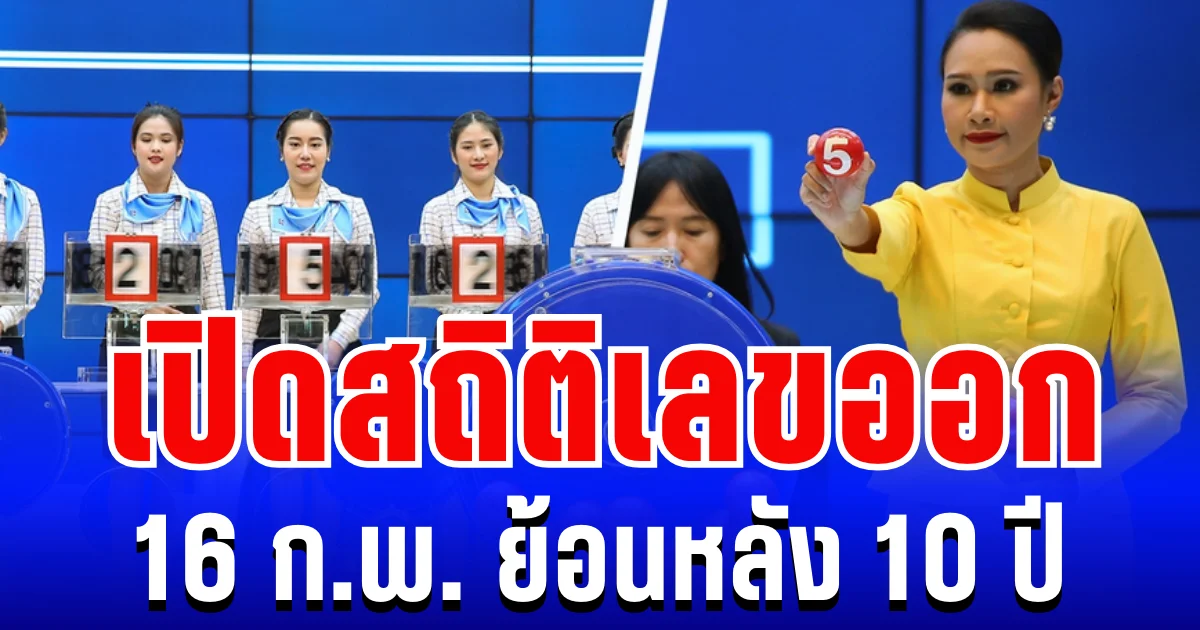 เคยออกซ้ำมาเเล้วนะ! เปิดสถิติเลขออก 16 กุมภาพันธ์ ย้อนหลัง 10 ปี