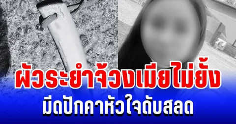 จิตใจทำด้วยอะไร! ผัวระยำ จ้วงเมียไม่ยั้ง มีดปักคาหัวใจดับสลด ด้านแม่เล่านาทีลูกร้องขอชีวิตต่อหน้าต่อตา