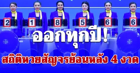 ออกทุกปี! สถิติหวยสัญจรย้อนหลัง 4 งวด