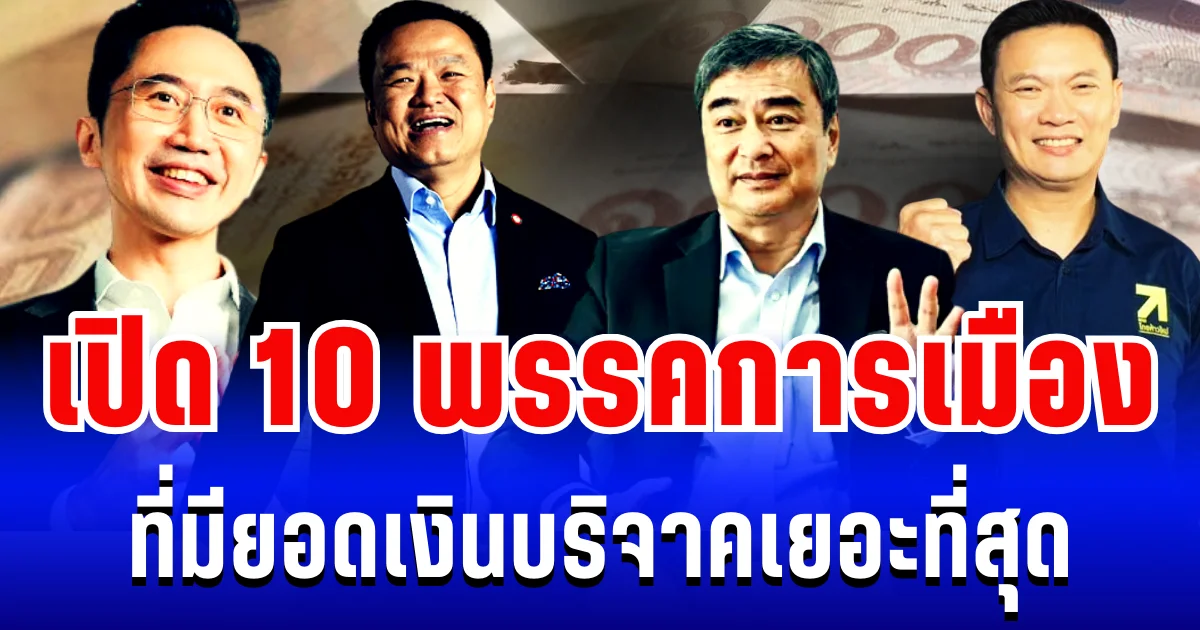 เปิด 10 อันดับ พรรคการเมือง ที่มียอดเงินบริจาคเยอะที่สุด