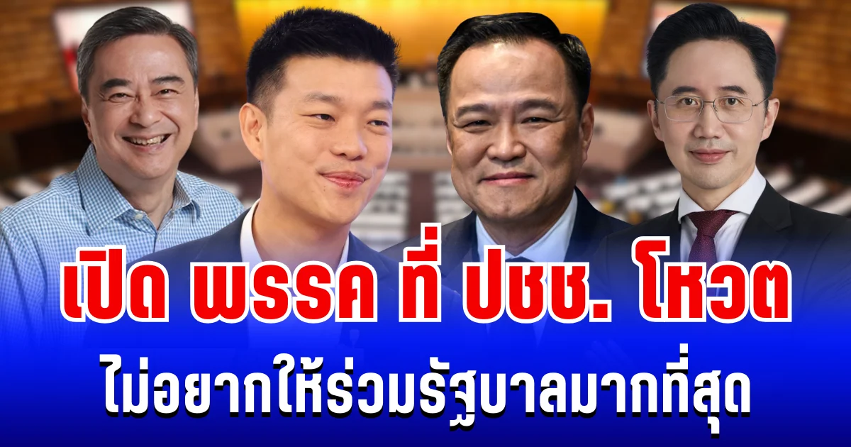 มาเเล้ว! นิด้าโพล เผย พรรคที่ ปชช. ไม่อยากให้ร่วมรัฐบาลมากที่สุด