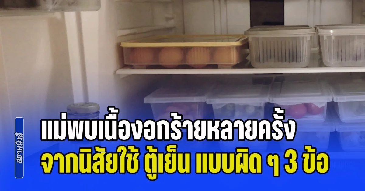 คุณหมอ ออกมาเตือนเอง แม่พบเนื้องอกร้ายหลายครั้ง จากนิสัยใช้ ตู้เย็น แบบผิด ๆ 3 ข้อ ที่หลายคนมักละเลย (ข่าว ตปท.)