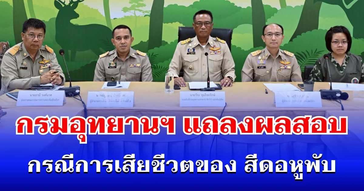 กรมอุทยานแห่งชาติฯ แถลงการณ์ผลสอบ กรณีการเสียชีวตของช้างป่า สีดอหูพับ