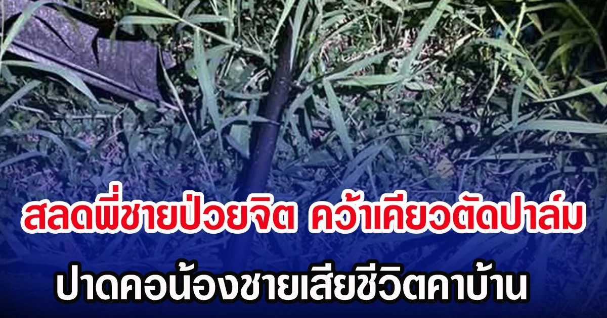 สลดพี่ชายป่วยจิต คว้าเคียวตัดปาล์ม ปาดคอน้องชายเสียชีวิตคาบ้าน