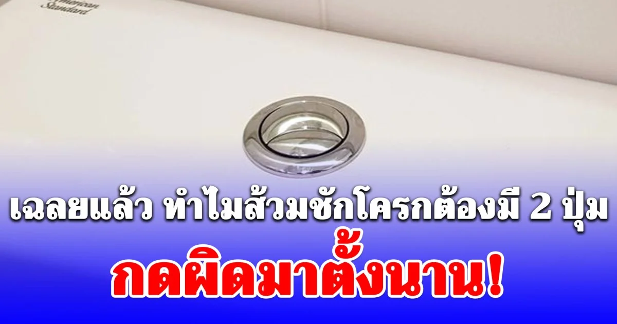 กดผิดมาตั้งนาน! เฉลยแล้ว ทำไมส้วมชักโครกต้องมี 2 ปุ่ม