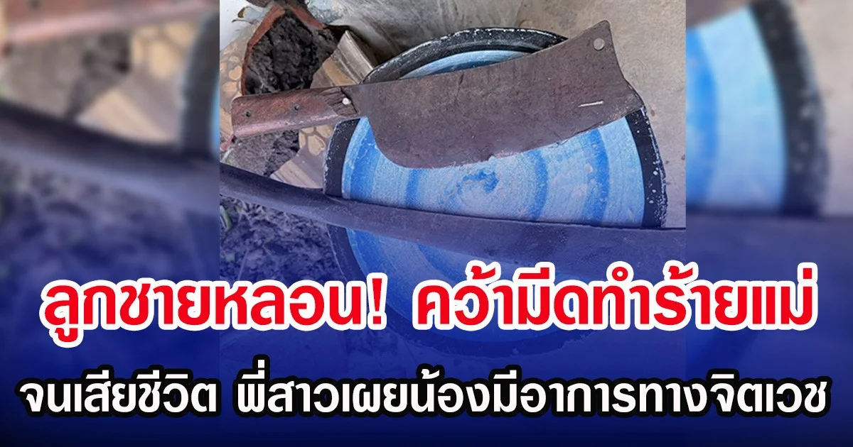 ลูกชายหลอน! คว้ามีดทำร้ายแม่ จนเสียชีวิต พี่สาวเผยน้องมีอาการทางจิตเวช