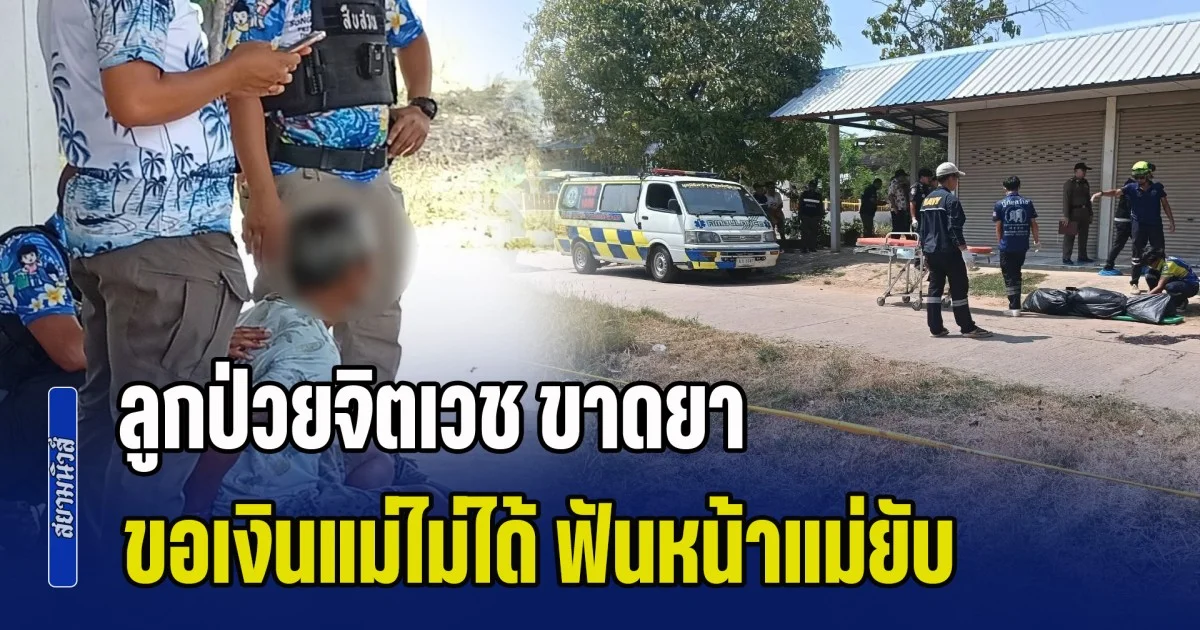 ลูกป่วยจิตเวช แต่ขาดยามา 2 เดือน ขอเงินแม่ไม่ให้ คว้ามีดฟันหน้าแม่ยับดับกลางถนน แล้วลากแม่เข้าบ้าน ก่อนสำนึกผิดก้มกราบขอขมา