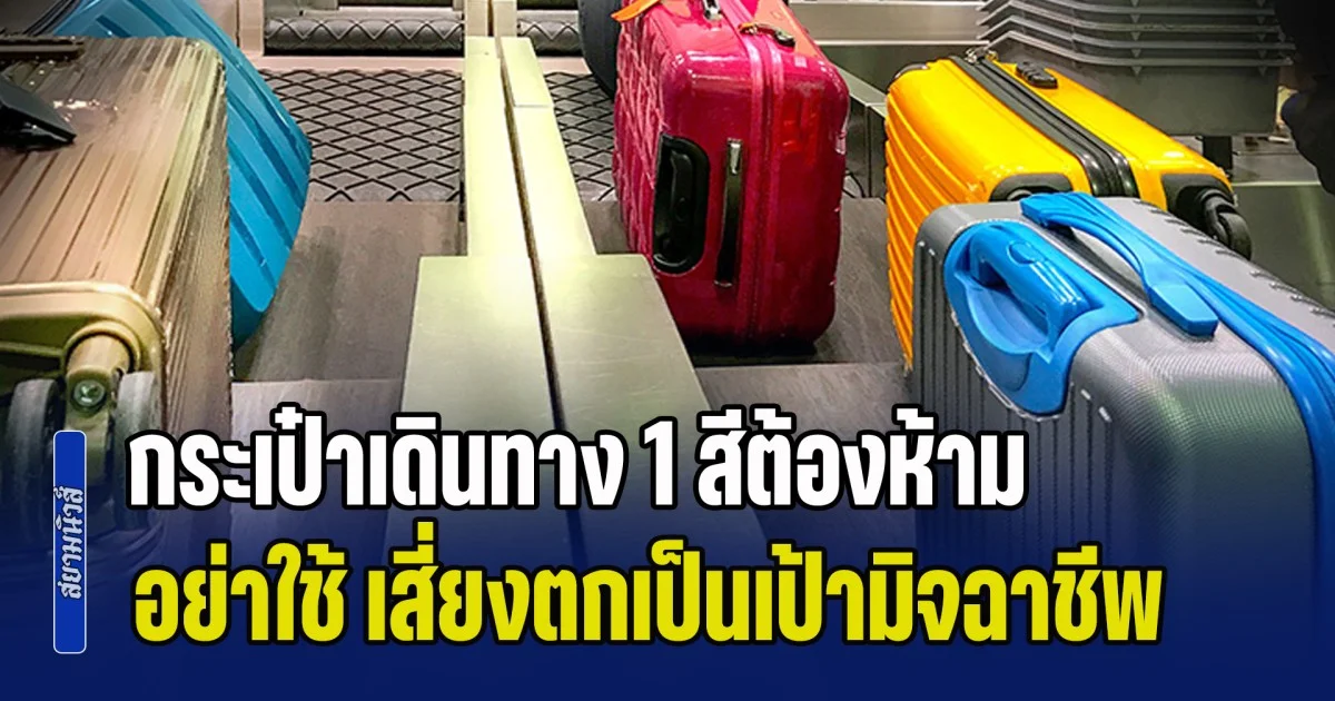 ระวังเอาไว้! กระเป๋าเดินทาง 1 สีต้องห้าม กูรูด้านความปลอดภัย เตือนอย่าใช้ เสี่ยงตกเป็นเป้ามิจฉาชีพ