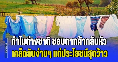 ไขข้อสงสัย! ทำไมต่างชาติ ชอบตากผ้ากลับหัว เคล็ดลับง่ายๆ แต่ประโยชน์สุดว้าว