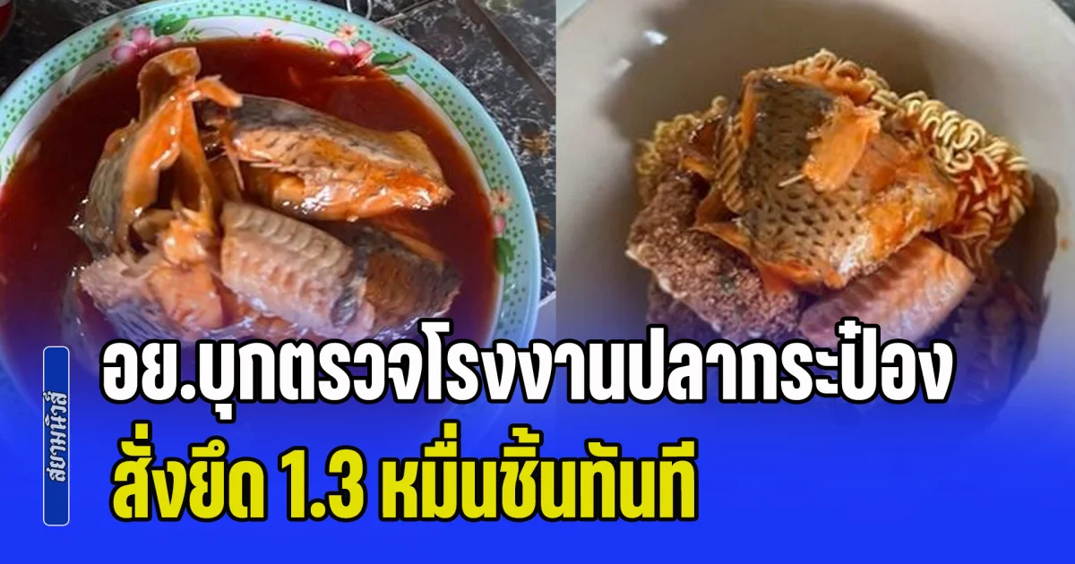 ด่วน! อย.บุกตรวจโรงงานปลากระป๋อง พบใช้ปลาชนิดอื่นแทนปลาแมคเคอเรล สั่งยึด 1.3 หมื่นชิ้นทันที