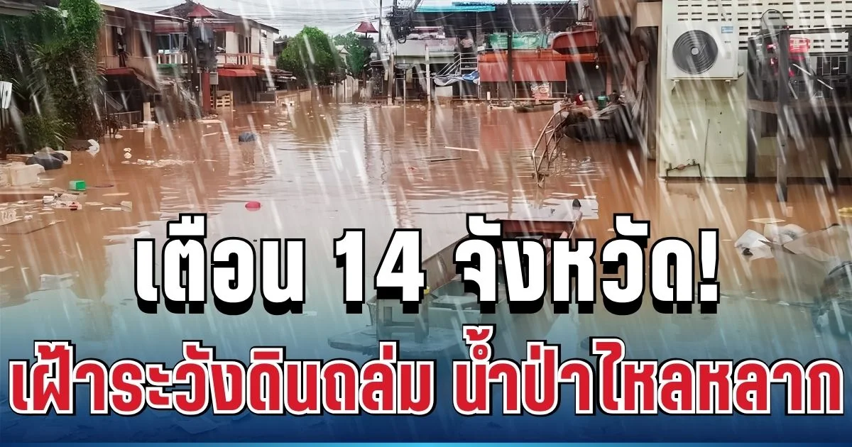 ประกาศแล้ว! กรมธรณีเตือน 14 จังหวัด เฝ้าระวังดินถล่ม น้ำป่าไหลหลาก