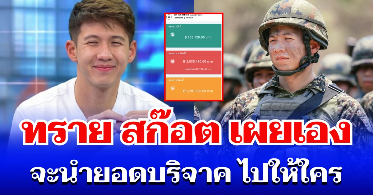 นับถือหัวใจ ทราย สก๊อต เผยเอง จะนำยอดบริจาค ไปให้ใคร