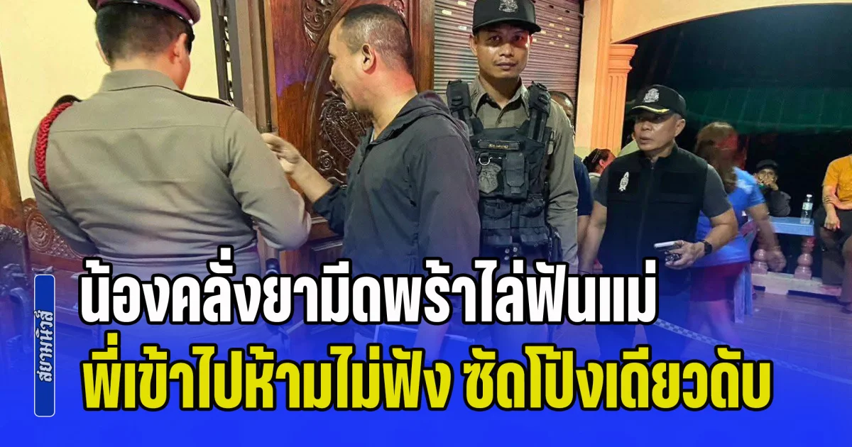 น้องคลั่งยามีดพร้าไล่ฟันแม่ พี่ได้ยินเสียงร้องขอความช่วยเหลือ เข้าไปห้ามไม่ฟัง ซัดโป้งเดียวดับคาบ้าน