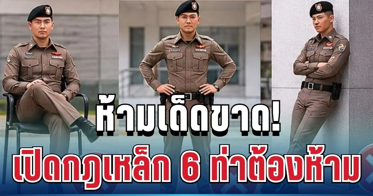 ห้ามเด็ดขาด! เปิดกฎเหล็ก 6 ท่าต้องห้ามของตำรวจในเครื่องแบบ