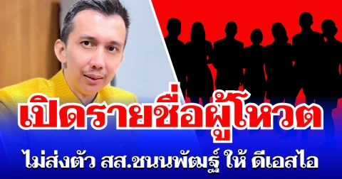 ระส่ำทั้งวงการ! เปิดรายชื่อดูชัดๆ ผู้โหวตไม่ส่งตัว สส. ชนนพัฒฐ์ ให้ ดีเอสไอ
