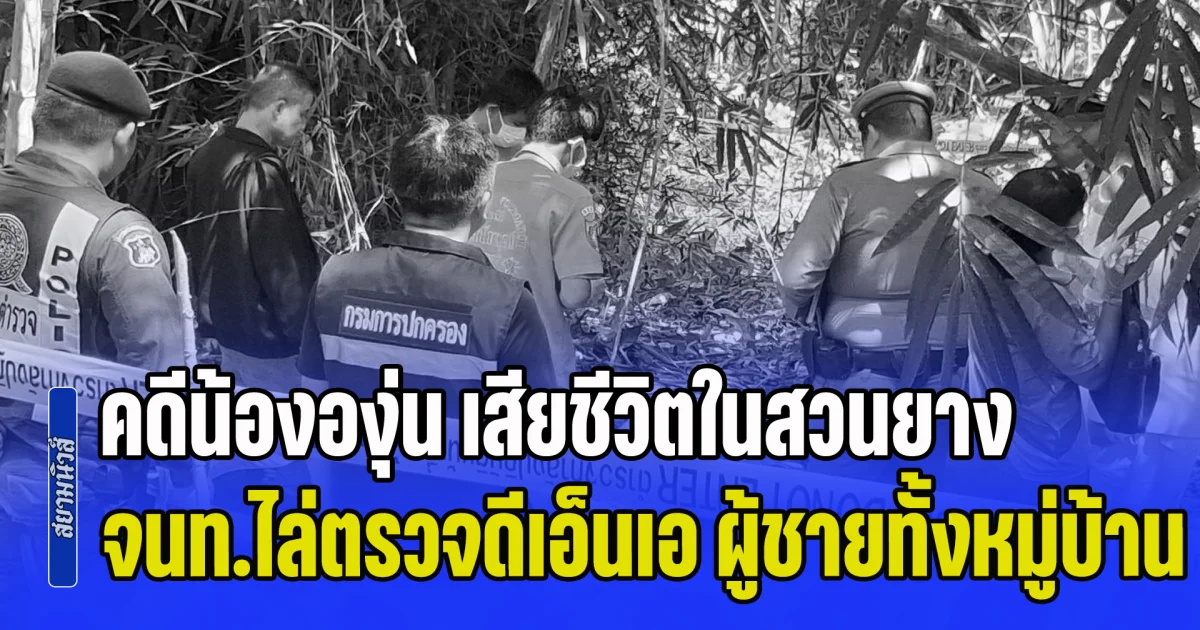 คดีน้ององุ่น เสียชีวิตในสวนยาง เจ้าหน้าที่ไล่ตรวจดีเอ็นเอ ผู้ชายทั้งหมู่บ้าน แม้แต่พระสงฆ์ก็ไม่เว้น