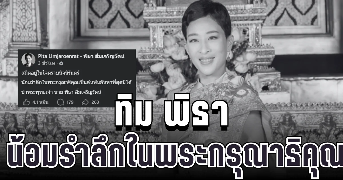 เปิดโพสต์ พิธา น้อมรำลึกในพระกรุณาธิคุณ