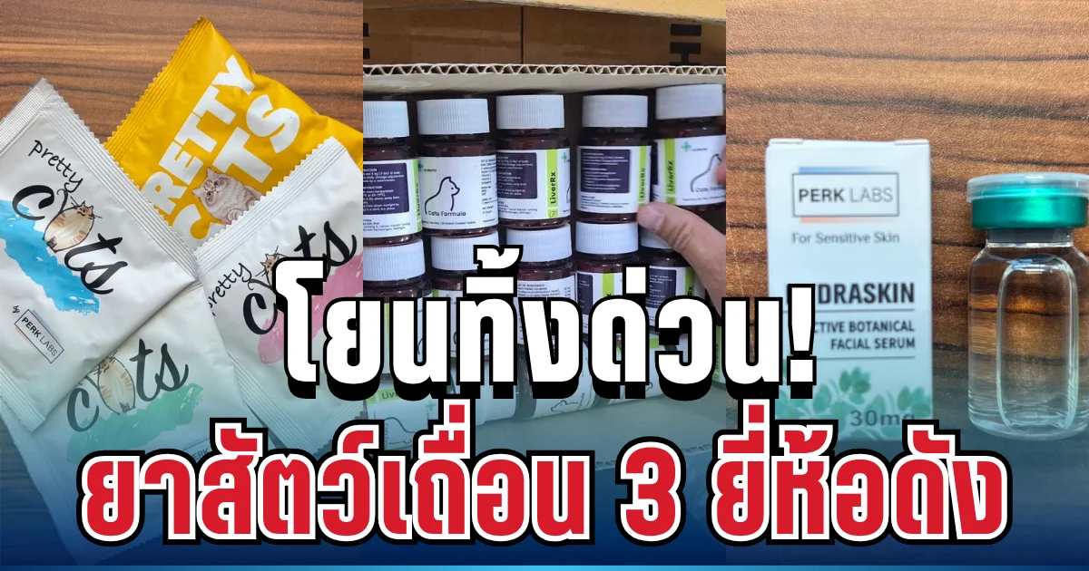 โยนทิ้งด่วน! บุกทลายโกดังลับ ซุกยาสัตว์เถื่อน 3 ยี่ห้อดัง ไม่มี อย.