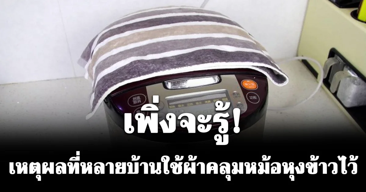 เพิ่งจะรู้! เหตุผลที่หลายบ้านใช้ผ้าคลุมหม้อหุงข้าวไว้