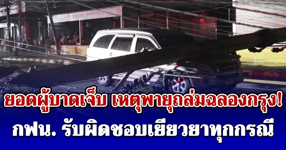 อัปเดตสถานการณ์ล่าสุด ยอดผู้บาดเจ็บ เหตุพายุถล่มฉลองกรุง! เสาไฟโค่นระเนระนาดกว่า 50 ต้น กฟน. รับผิดชอบเยียวยาทุกกรณี