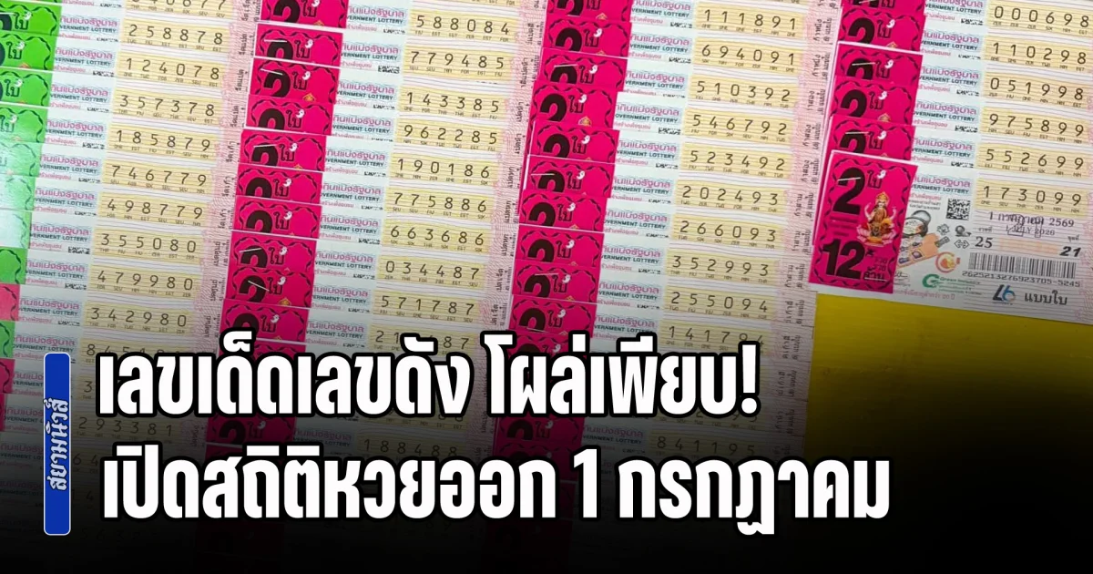 เลขเด็ดเลขดัง โผล่เพียบ! เปิดสถิติหวยออก 1 กรกฏาคม ย้อนหลัง 10 ปี