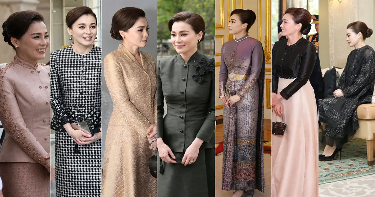 ฉลองพระองค์ทั้ง 7 พระราชินีสุทิดาฯเสด็จเยือนฝรั่งเศส พระสิริโฉมงดงามมาก