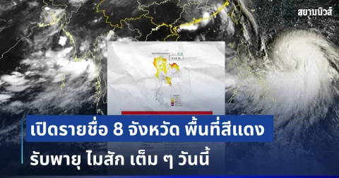 มาหนักแน่! เปิดรายชื่อ 8 จังหวัด พื้นที่สีแดง รับพายุไมสัก เต็ม ๆ วันนี้