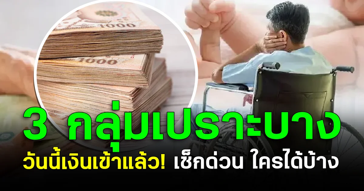 วันนี้เงินเข้าแล้ว! 3 กลุ่มเปราะบาง เช็กด่วน ใครได้บ้าง