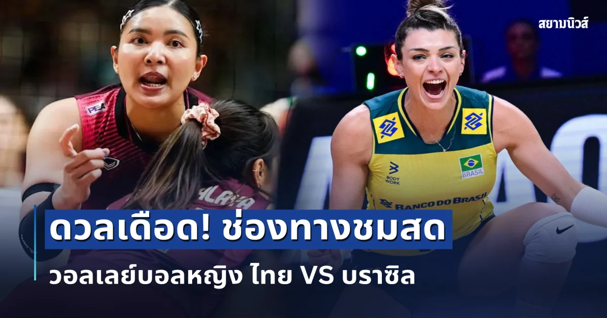 ดวลเดือด! ช่องทางชมสด วอลเลย์บอลหญิงไทย ปะทะบราซิล ศึกเนชันส์ลีก 2026 สัปดาห์ที่ 3