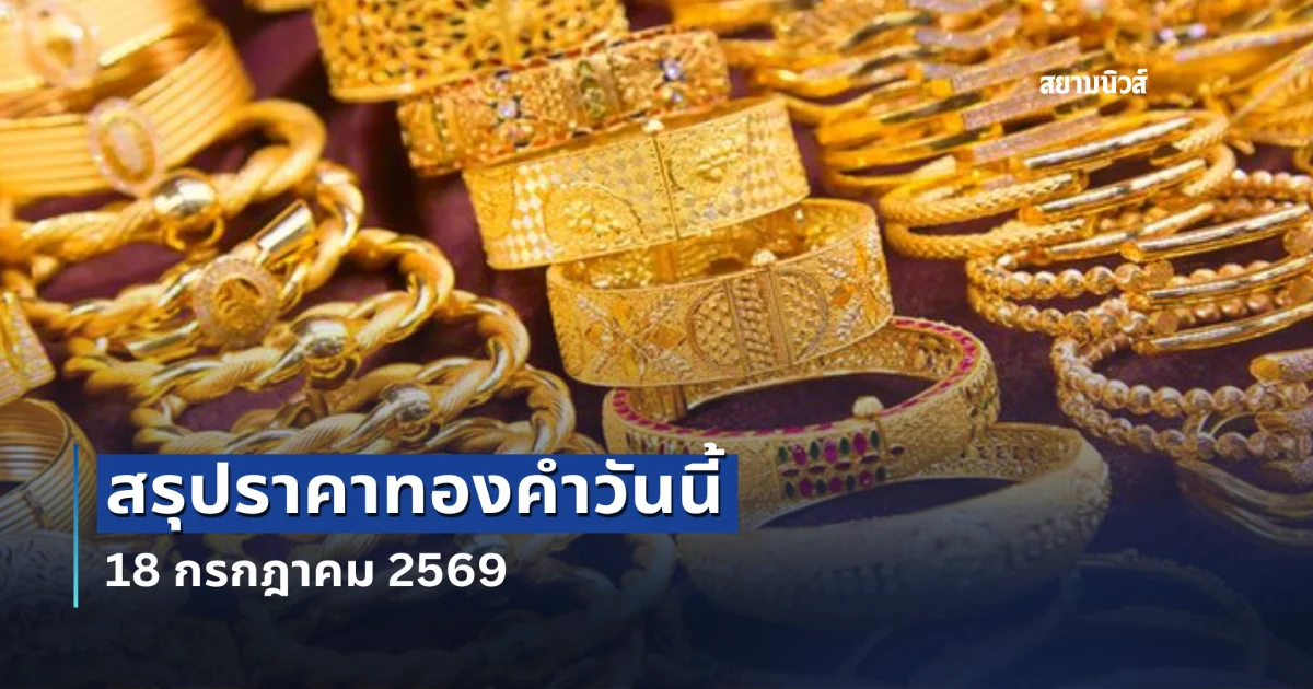 สรุปราคาทองคำวันนี้ 16 กรกฎาคม 2569 (ปิดตลาด)