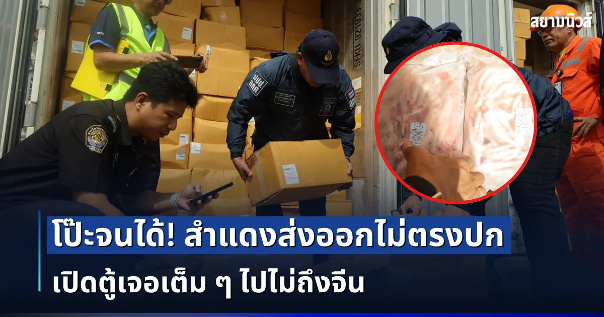 โป๊ะจนได้! สำแดงส่งออกไม่ตรงปก เปิดตู้เจอเต็ม ๆ ไปไม่ถึงจีน