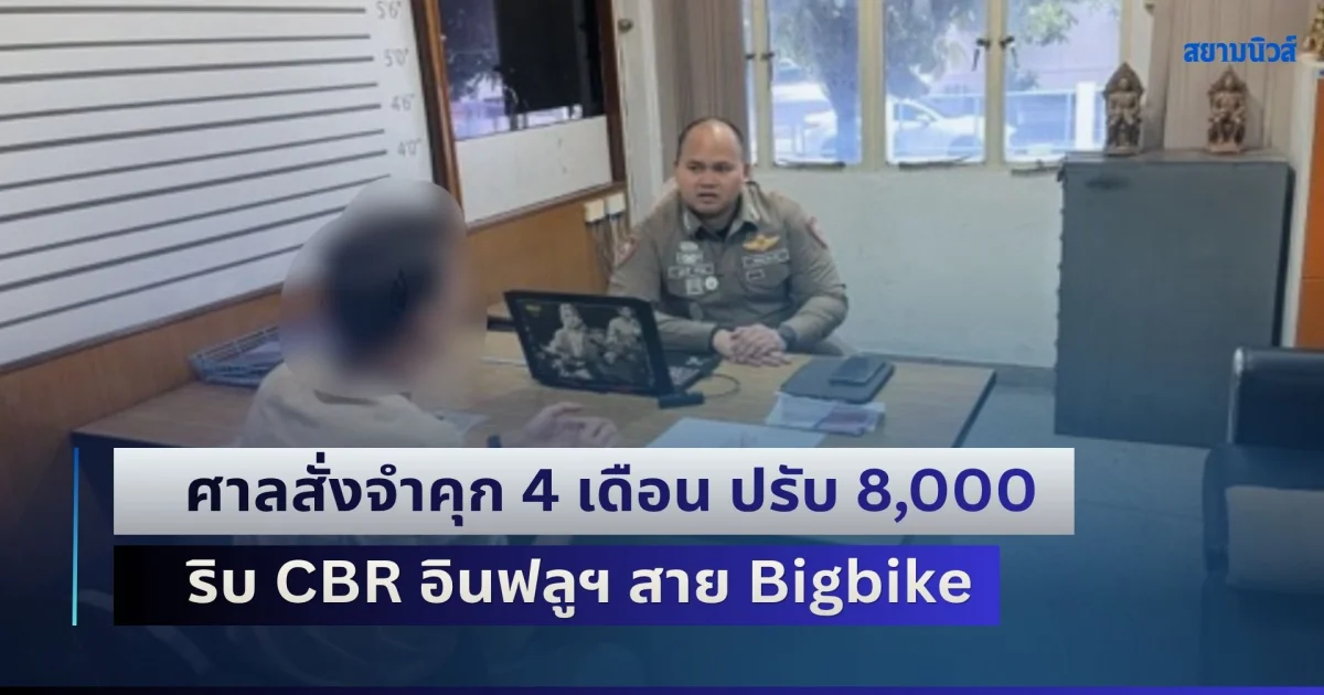 ศาลสั่งจำคุก 4 เดือน ปรับ 8,000 บาท ริบ CBR อินฟลูฯ สาย Bigbike ขี่หวาดเสียวบนวิภาวดีฯ