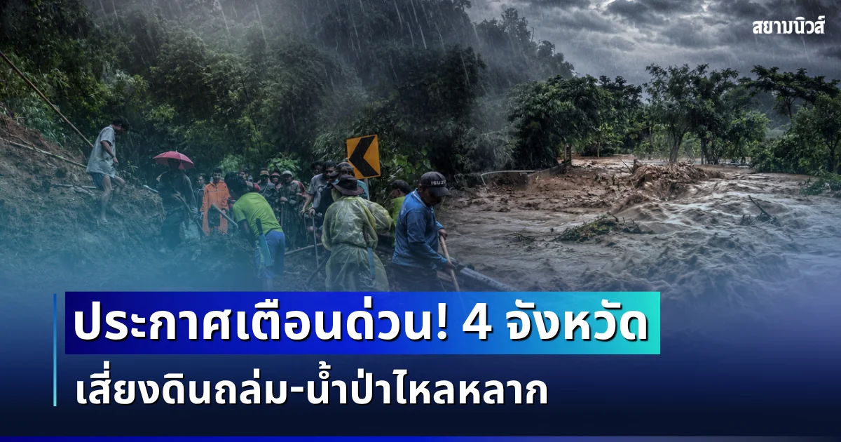 ประกาศแล้ว! กรมธรณีเตือน 4 จังหวัด โดนฝนซัดหนัก เสี่ยงดินถล่ม น้ำป่าไหลหลาก