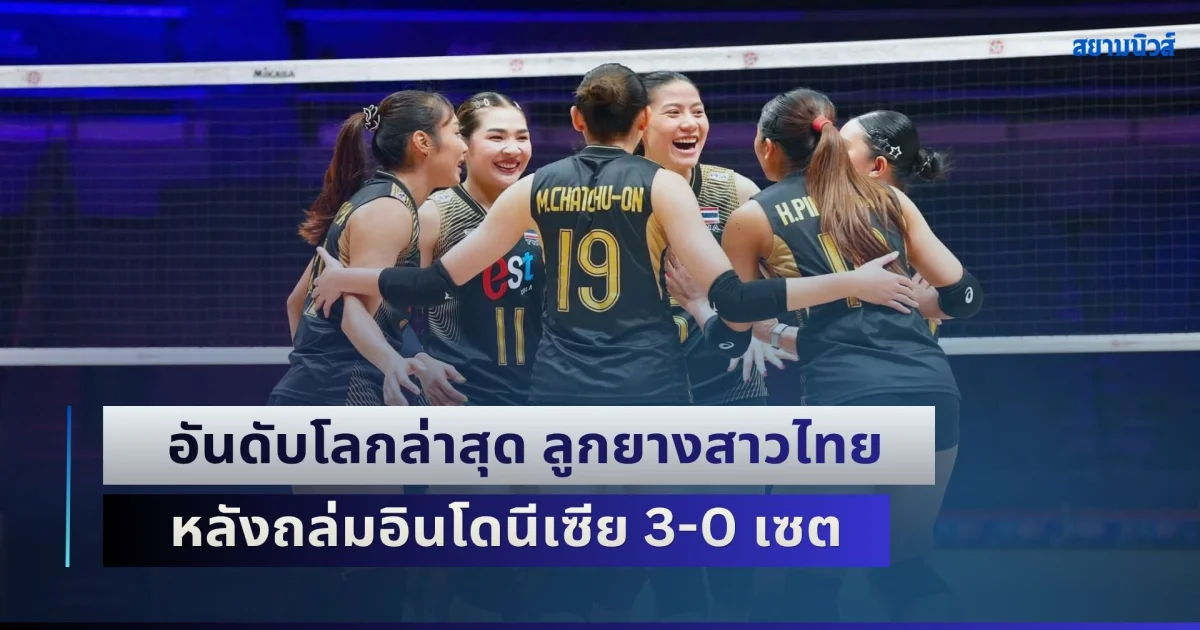 พุ่งขึ้น! อันดับโลกล่าสุด วอลเลย์บอลหญิงทีมชาติไทย หลังถล่มอินโดนีเซีย เก็บชัย 2 นัดรวด ชิงแชมป์เอเชีย 2026