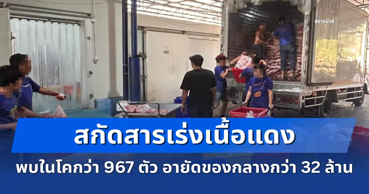 สกัดสารเร่งเนื้อแดง พบในโคกว่า 967 ตัว อายัดของกลางกว่า 32 ล้านบาท