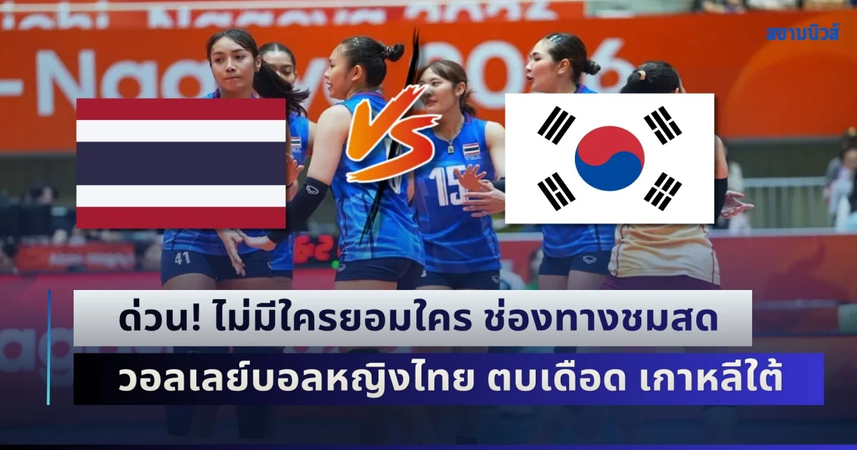 ด่วน! ไม่มีใครยอมใคร ช่องทางชมสด วอลเลย์บอลหญิงไทย ตบเดือด เกาหลีใต้ ชิงเหรียญทองแดง