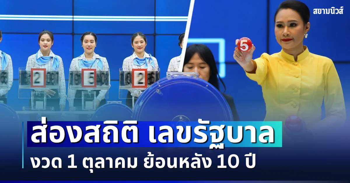 ส่องสถิติ เลขรัฐบาล งวด 1 ตุลาคม ย้อนหลัง 10 ปี