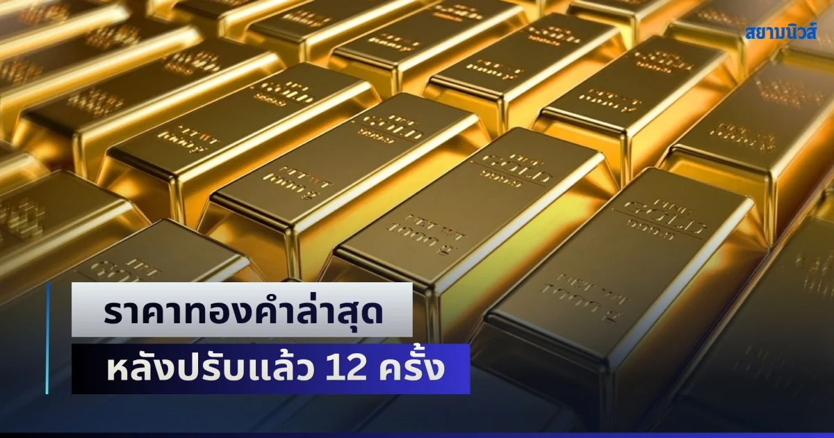 พุ่งแรง! ราคาทองคำล่าสุด หลังปรับแล้ว 12 ครั้ง