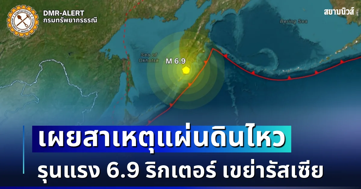 เขย่าหนัก! เผยสาเหตุ แผ่นดินไหวรุนแรง 6.9 ริกเตอร์ ในรัสเซีย