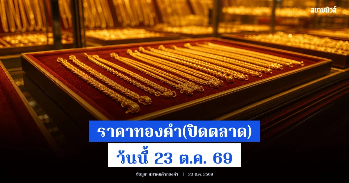 ราคาทองคำ (ปิดตลาด) วันนี้ 23 ต.ค. 69 ประกาศครั้งที่ 24